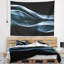 Tapisserie Corwin abstraite avec lignes bleues et tapisserie noire-28505888