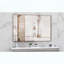 Miroir rectangulaire surdimensionné avec plateau amovible et cadre en noyer-759078376