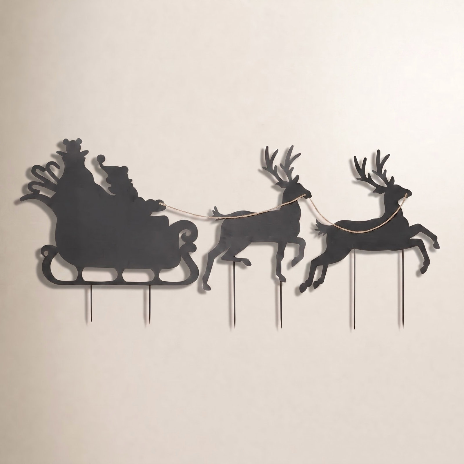 Santa Sleigh Silhouette Yard Decor