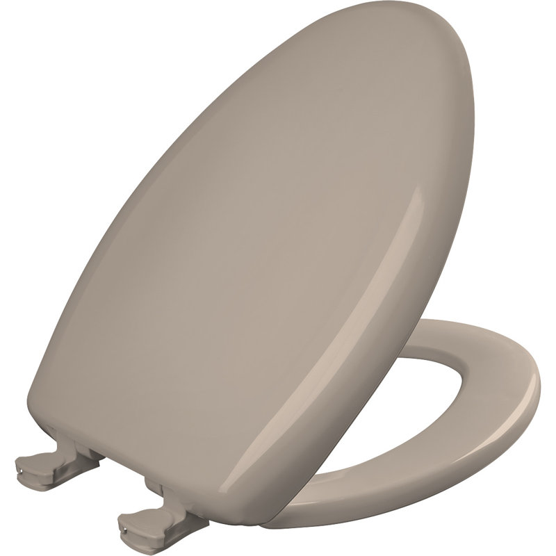 Siège de toilette allongé en plastique Lift-Off, Beige faon