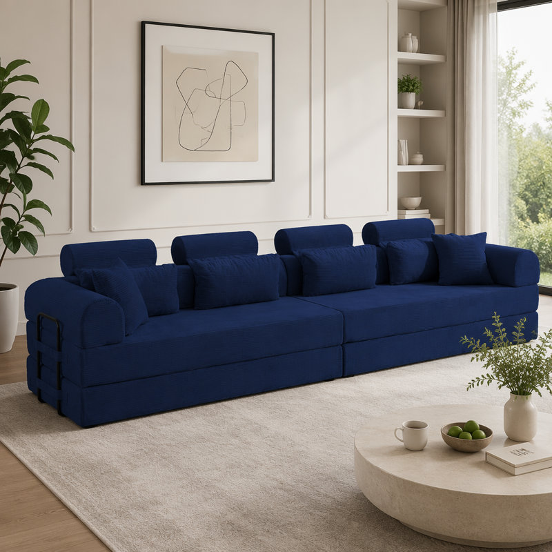 L shape Modular Sectional Sofa, Blue