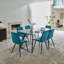 Kymisha Glass Top Metal Base Dining Table-1365800525
