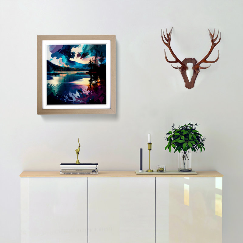 Lake Gestural No.2 - Framed Print, Oak