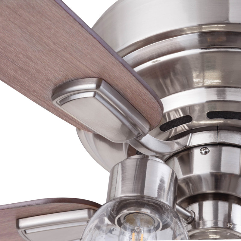 Magonia 52'' Ceiling Fan with LED Lights, Brushed Nickel with Gray Oak Blades