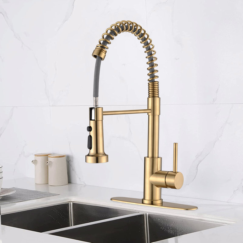 Pull Down Sprayer Spring Kitchen Sink Faucet