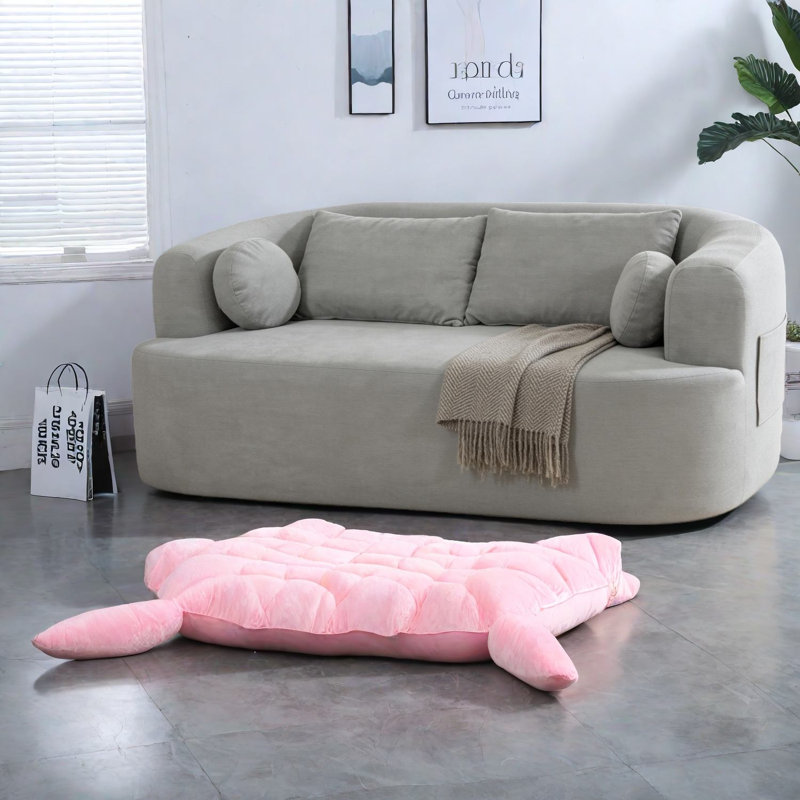 Compact Gray Chenille Sofas Couch For Modern Living Space