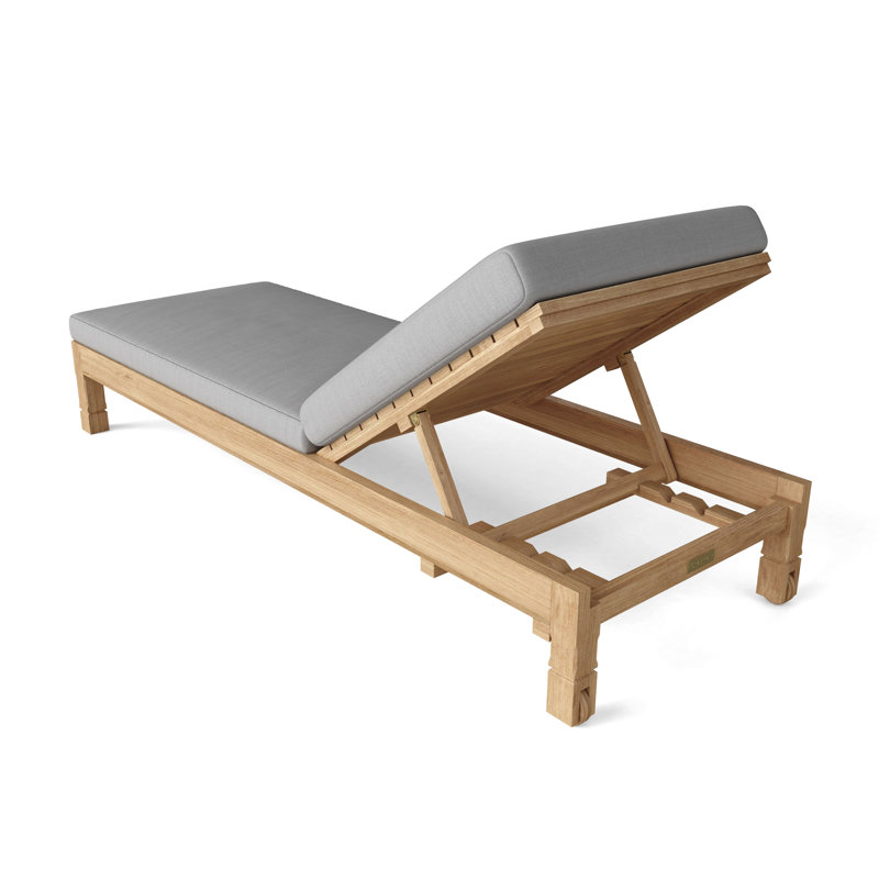 South Bay Outdoor Teak Chaise Lounge, Gray