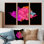 " Fuchia And PInk Ink Art On Black " 3 - Pieces