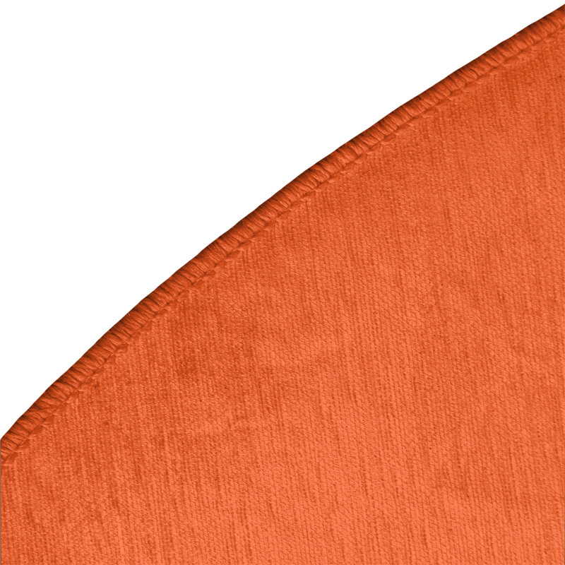 Tapis orange/crème tissé à plat San Francisco, Rond 5 pi