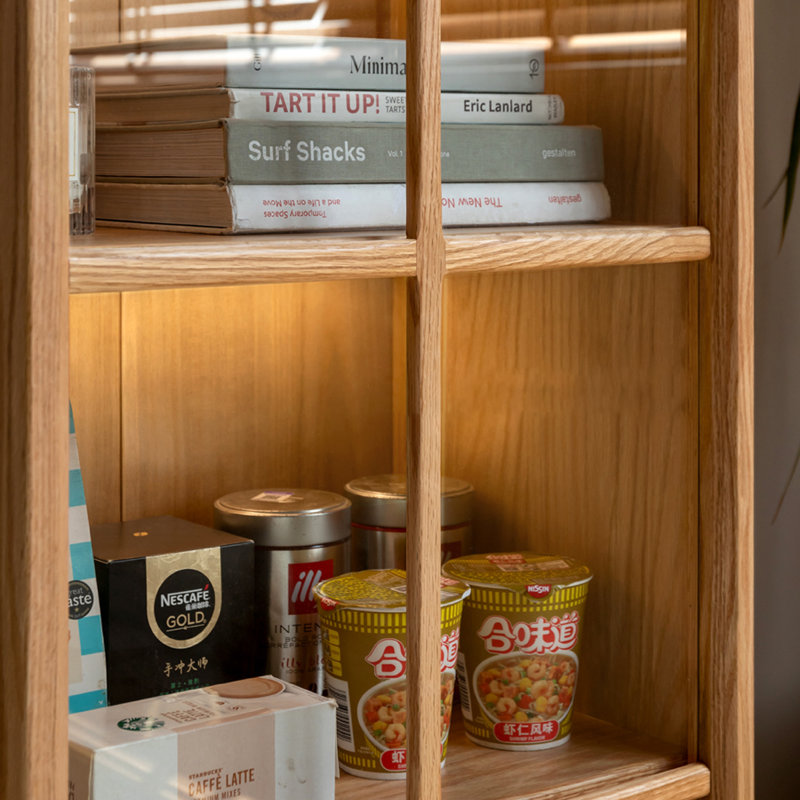 Burlywood Solid Wood+Tempered Glass Display Cases