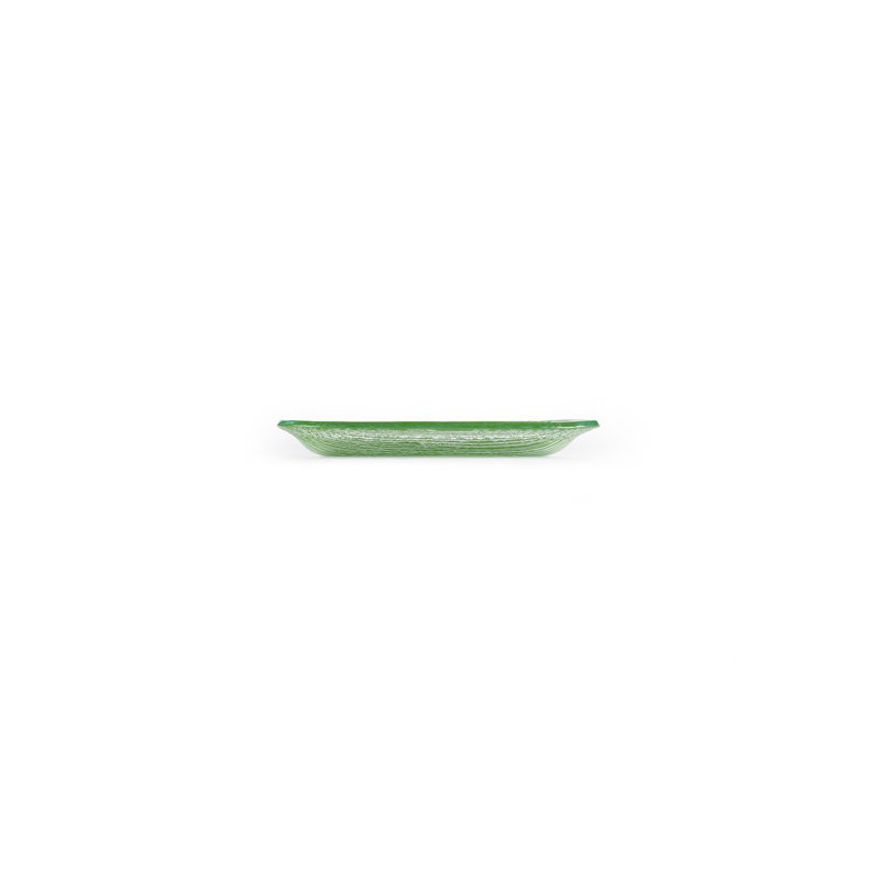 Vaisselle en verre 7,75 po x 4,25 po x H: plateau de verre ovale 0,5 po (ensemble de 4), Vert
