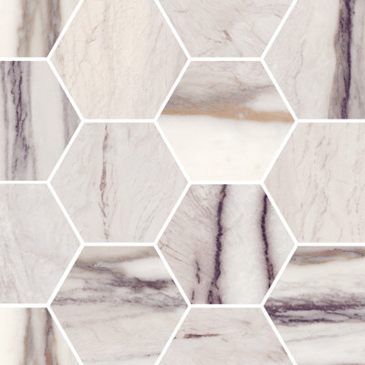 Celestia Marble Hexagon Mosaic Polished Marb