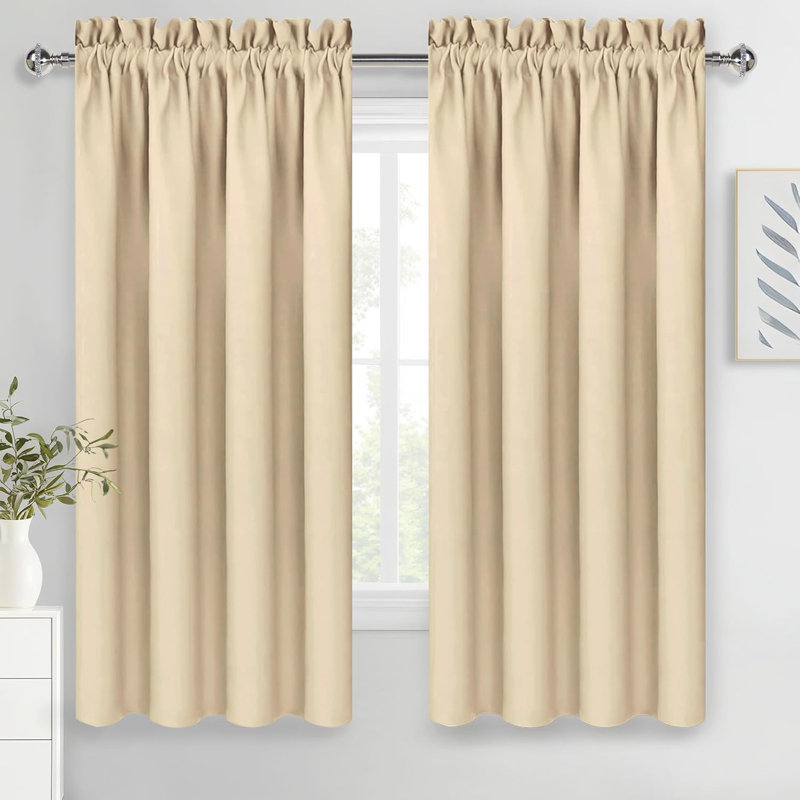 2 Panels Blackout Curtains – Thermal Insulated, Energy Saving & Noise Reducing Bedroom and Living Room Curtains, Set of 2 Rod Pocket Curtain Panels