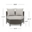 Canapé d'extérieur simple avec coussins imperméables - Fauteuil de patio en rotin PE brun