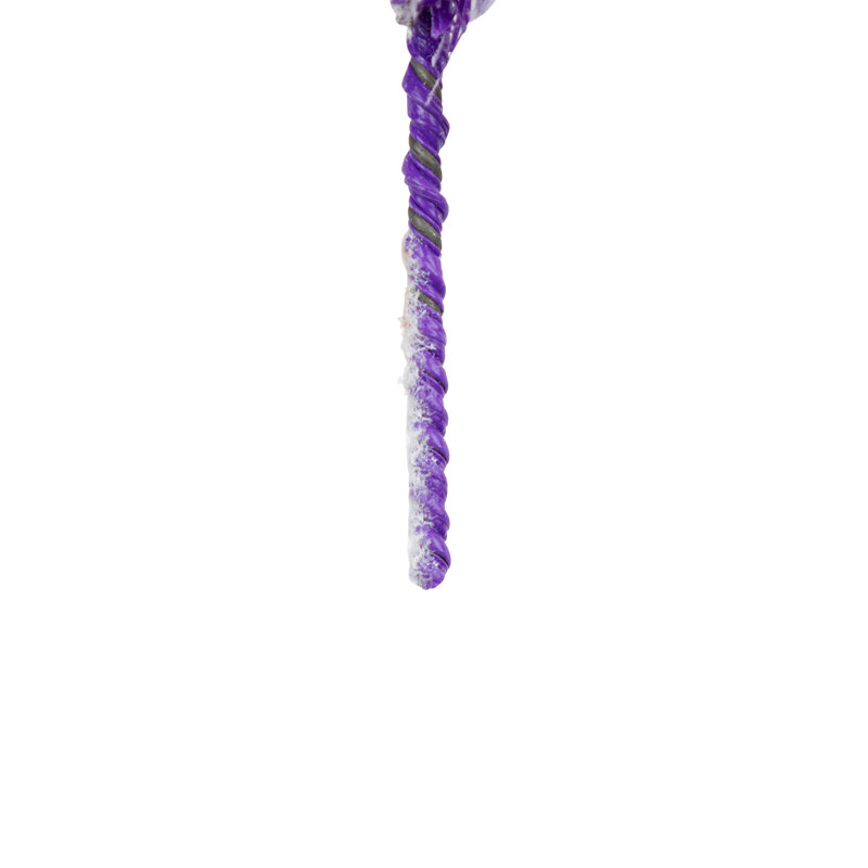 Pre-Lit Artificial Flocked Pine Christmas Garland - 9' - Clear Lights, Purple