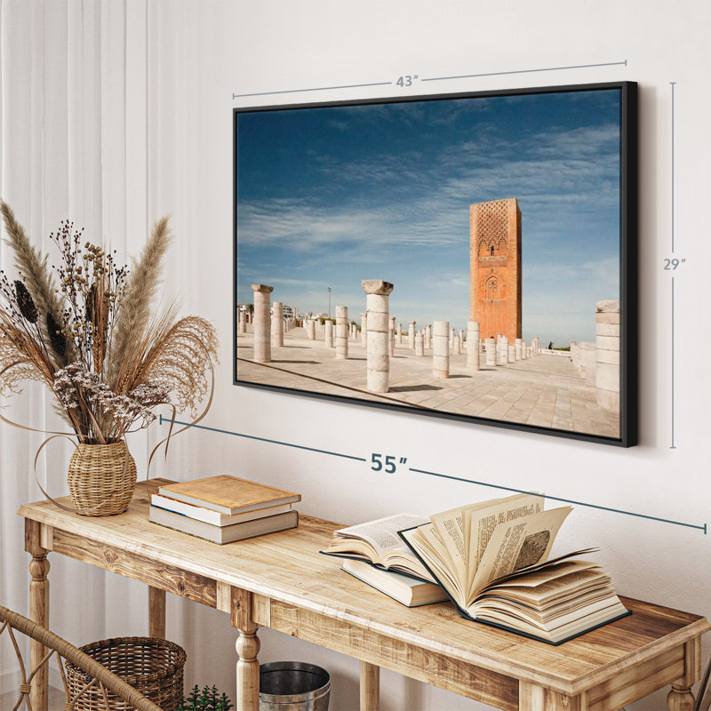 Mosquée marocaine non finie, reproduction sur toile, H 29 po x l 43 po