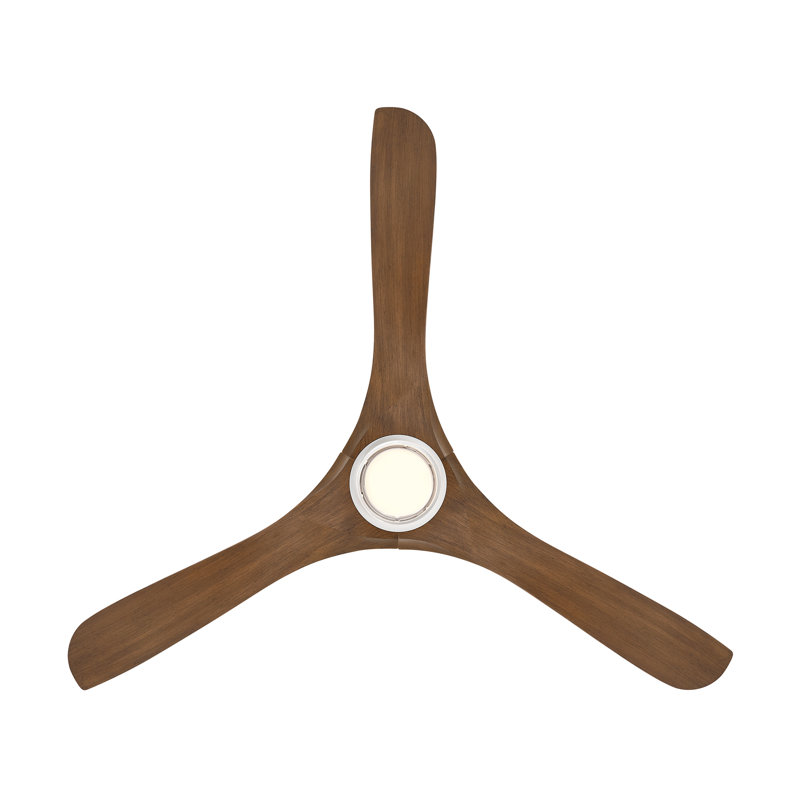 Ventilateur de plafond intelligent en bois naturel Carve 3 avec trousse d'éclairage à DEL sélectionnable 2700K-3000K-4000K-5000K et télécommande incluses, fonctionne avec Alexa et l'application Android ou Android