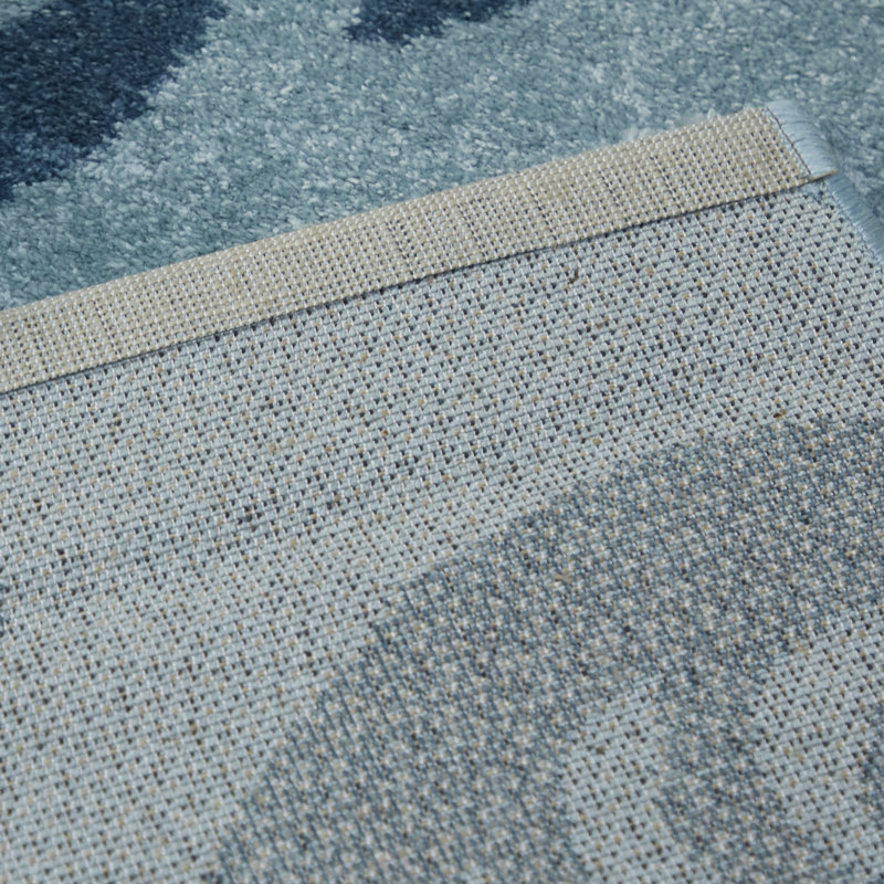 Tapis bleu / blanc Boca, Rectangle 7 pi 10 po x 10 pi