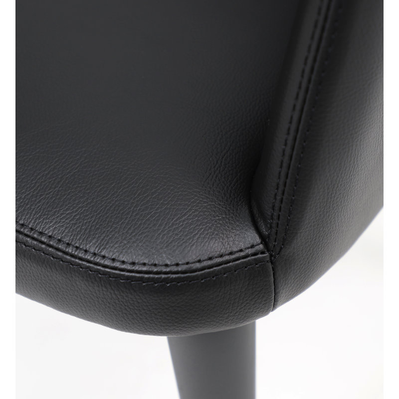 Jahnke Earle Leatherette Dining Arm Chair, Black