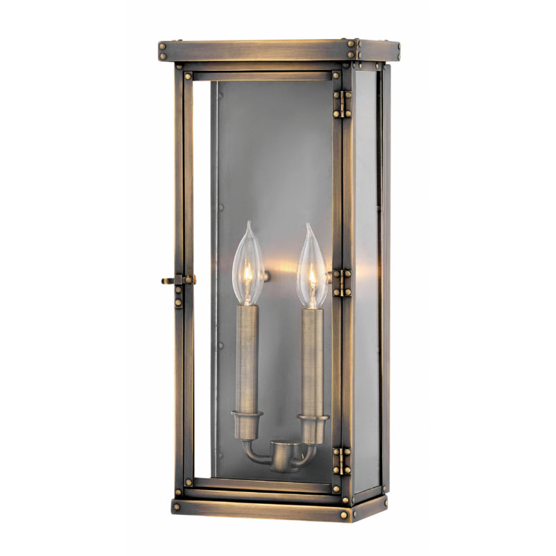 Hamilton Dark Antique Brass 2 - Bulb Outdoor Wall Lantern