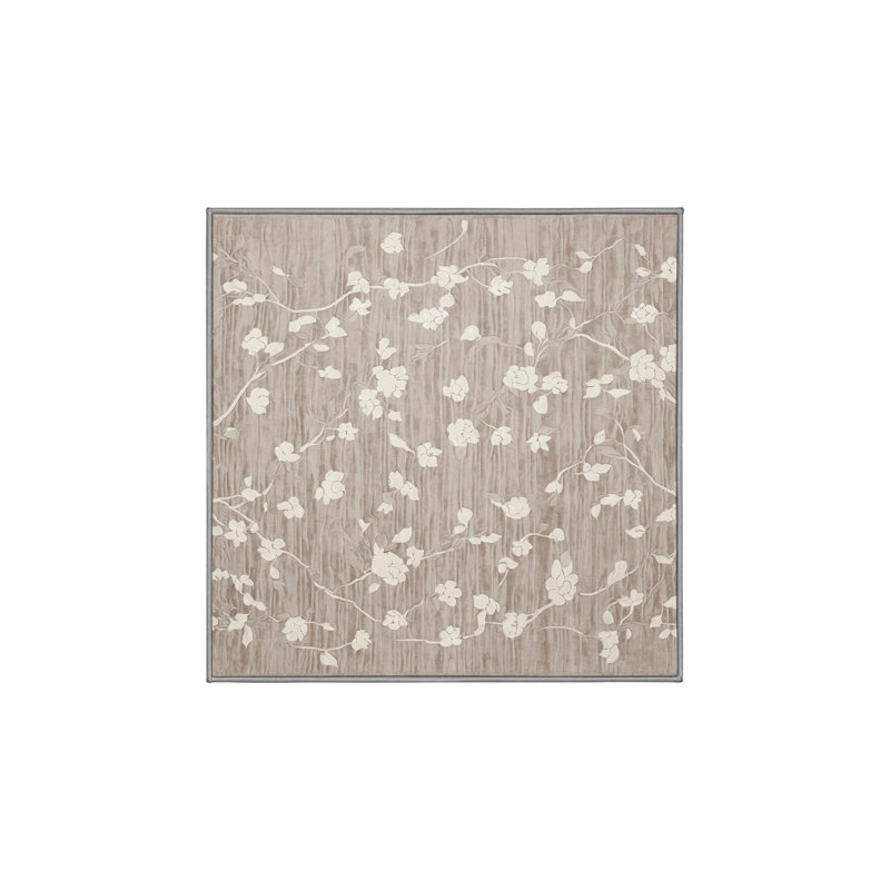 Machine Washable Gray Area Rug, Square 7'