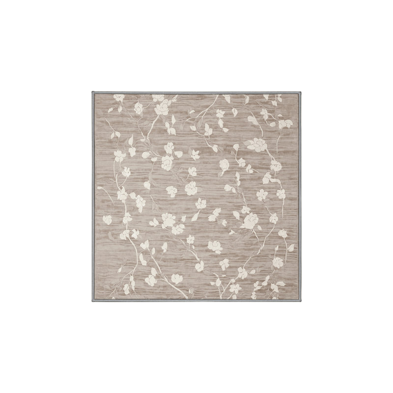 Tapis gris lavable à la machine, Carré 6 pi