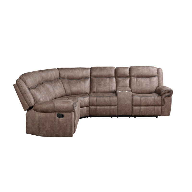 Sectional Sofa in Two Tone, Chocolate Velvet