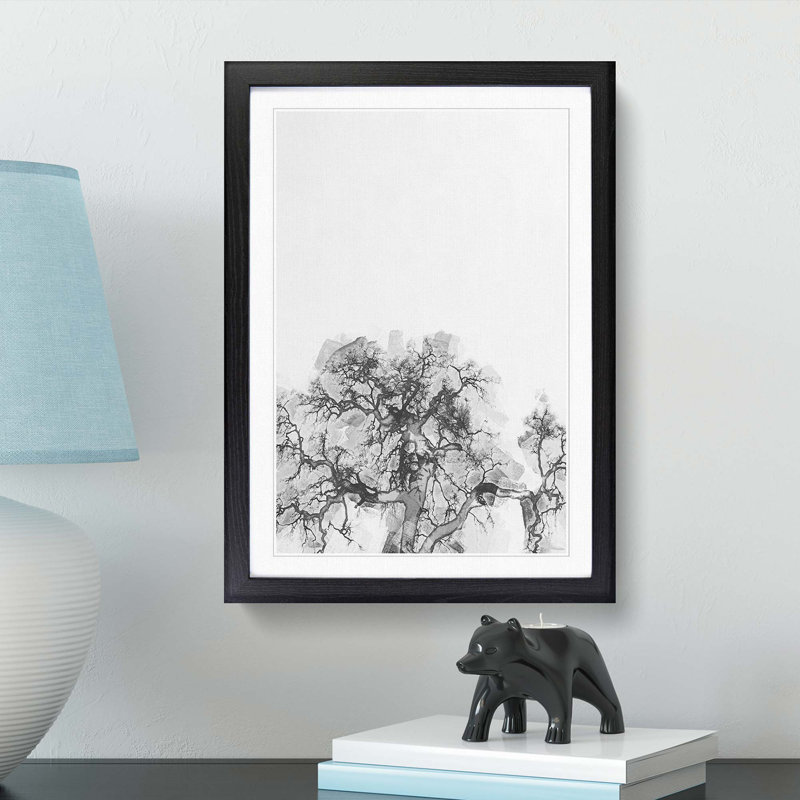 Old Oak Tree in Abstract - Picture Frame Graphic Art Print, Black Framed, 65cm H x 48cm W x 2cm D