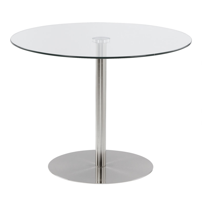 Mischa Round Glass Top Metal Base Dining Table