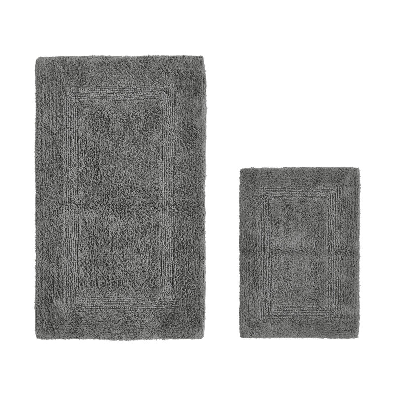 Ensemble de tapis pour salle de bain 2 pièces 100% coton 2370 g / m² Lux, Gris