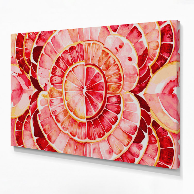 Fruit Grapefruit Beige Canvas Wall Art, 11" H x 14" W
