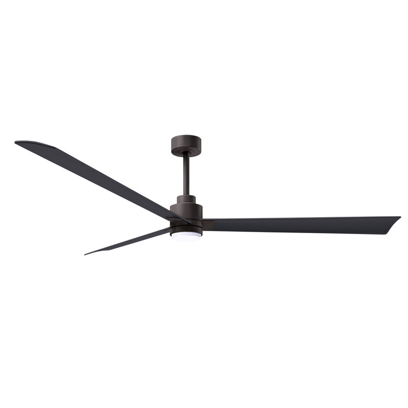 Alessandra - Three Blade Transitional Ceiling Fan -LED, Matte Black, Textured Bronze, 72"