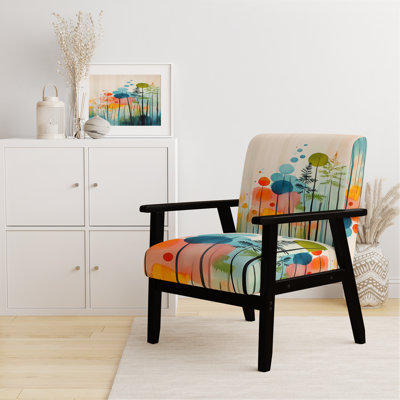 Chaise d'appoint Abstract Botanicals - Chaise avec accoudoirs Green Light