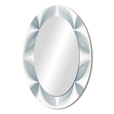 Soft Monochrome - White Oval Wall Mirror Decor