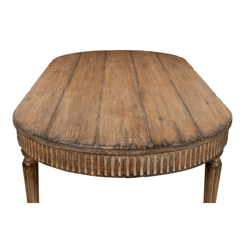 Olguin Oval Pine Wood Dining Table