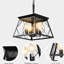 4- Pour la salle à manger, noir, corrosion, chaîne à hauteur réglable, luminaire de style rétro, ampoule non incluse avec la lampe antirouille, sans ampoules fournies