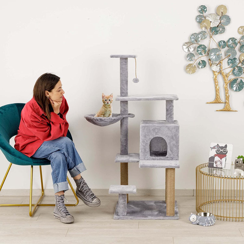 Dearth 125cm H Cat Tree, Grey