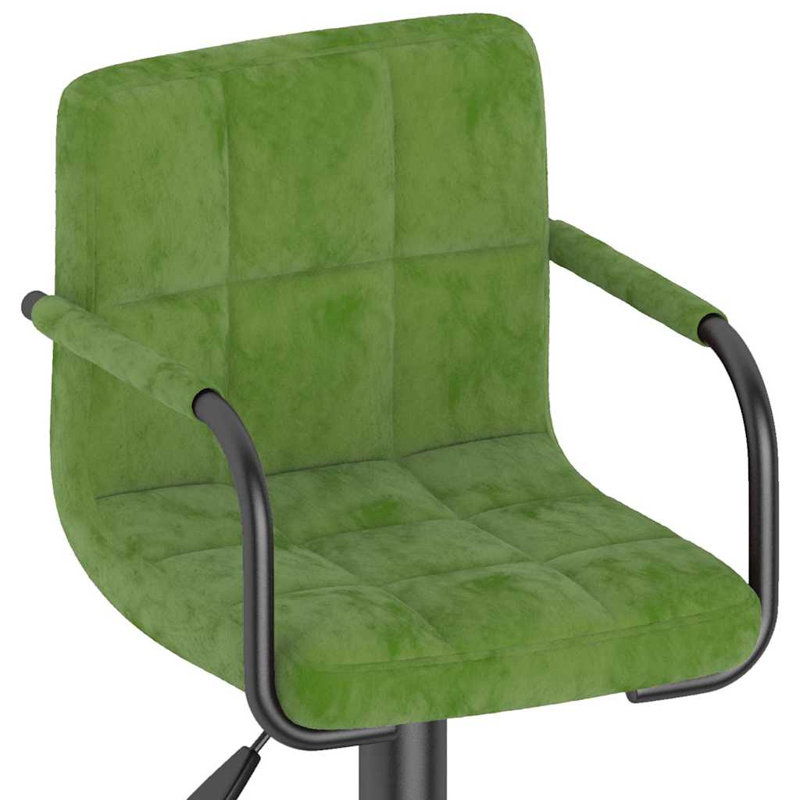 vidaXL Bar Stool Light Green Velvet, 1