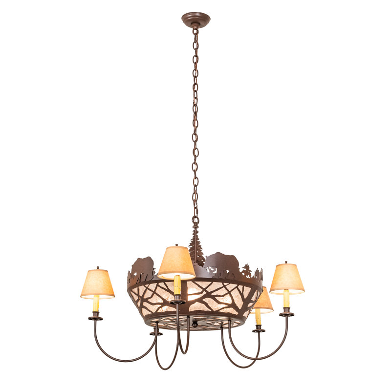 Lustre 5 lumières 38 po de large ours noir