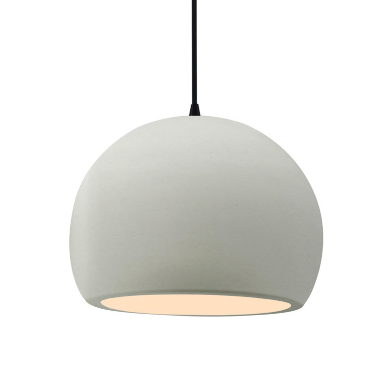 Luminaire suspendu à 1 lumière Aschwin, H 9,25 po x l 12,25 po x P 12,25 po, Blanc mat, Noir mat