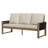 Brown Cedar Wood 3-Seat Sofa with Olefin Cushions for Outdoor, Patio-398572871