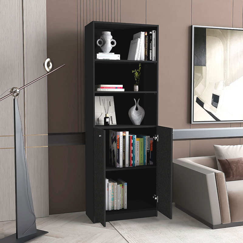 2-Door Bookcase, Black