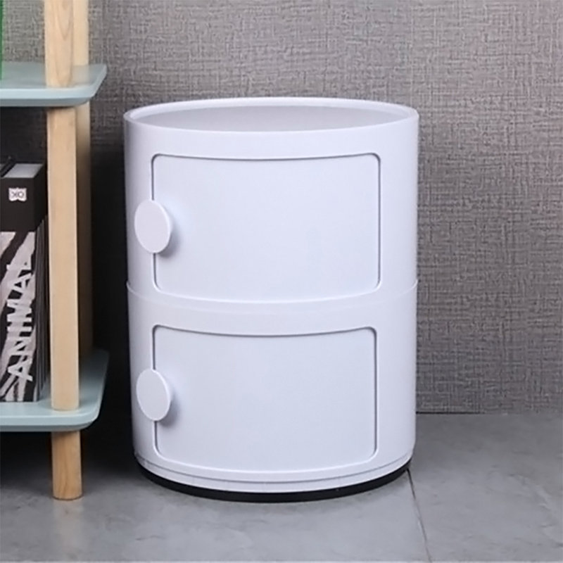 Kinsli Side Table with Storage, White