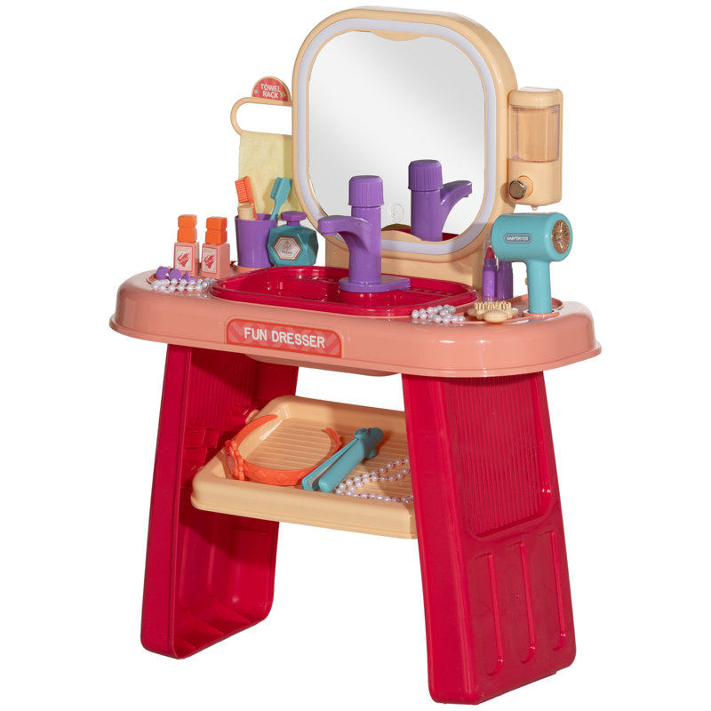Interactive Led Plastic Makeup Vanity Perfect For Pretend Play: Enjoy Lights, Sounds, And More