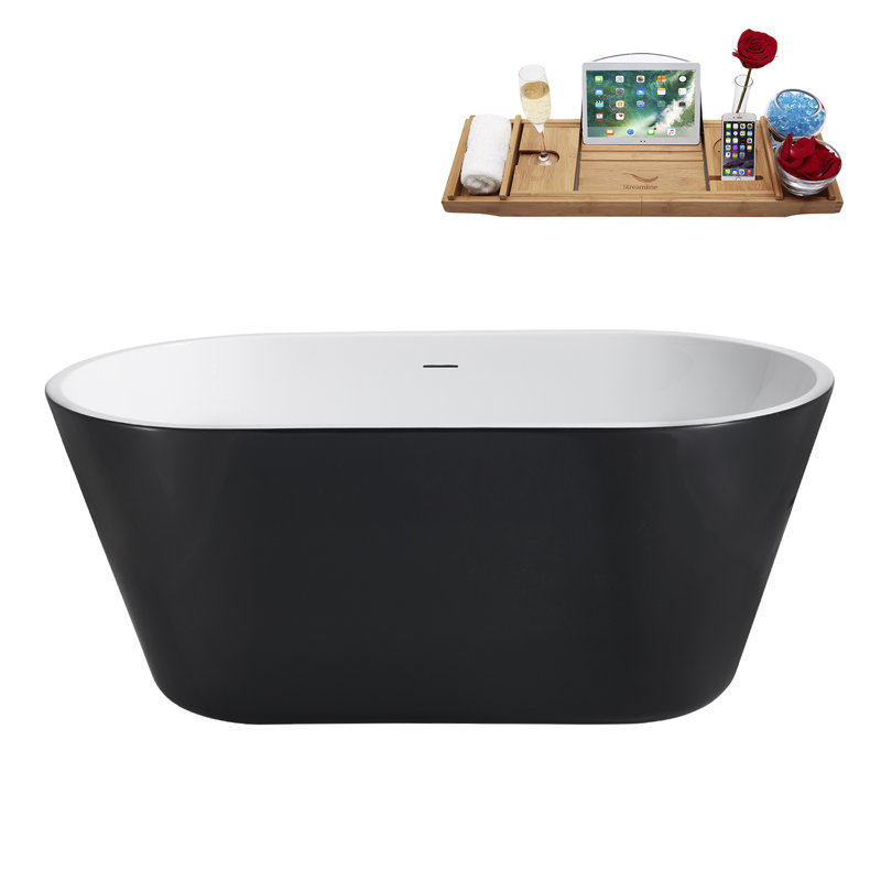 Baignoire autoportante 54 "avec drain interne Streamline, Bronze huilé mat