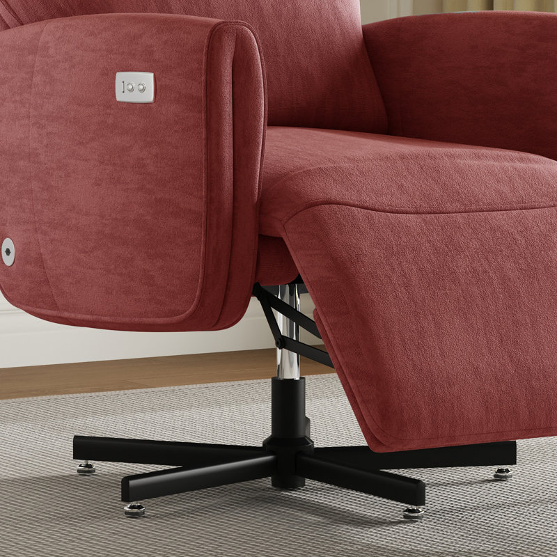 Fauteuil inclinable électrique de 29 po avec base pivotante en métal, Rouge