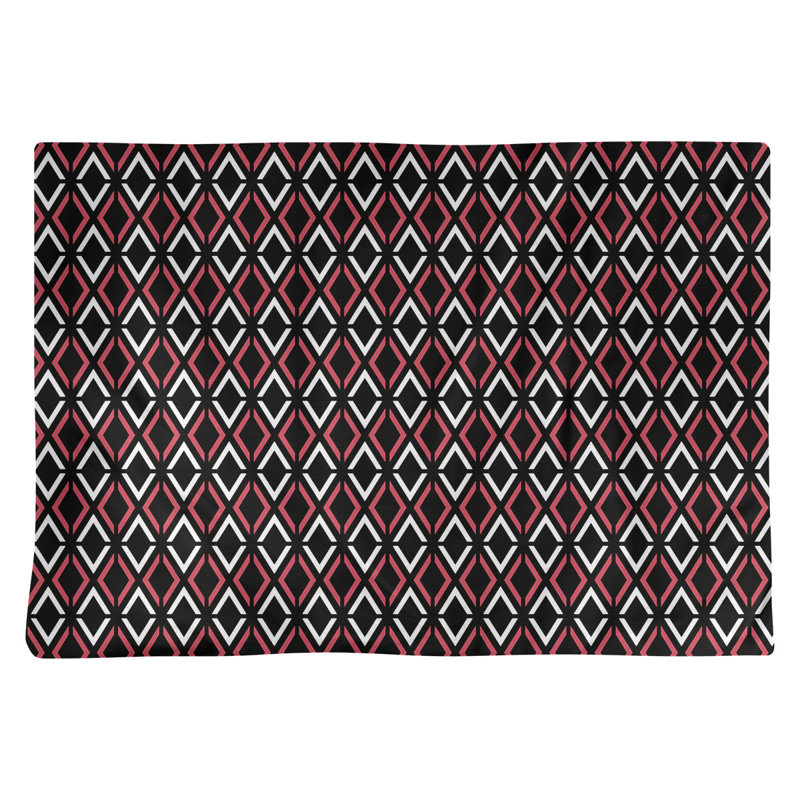 Katelyn Elizabeth Cotton Geometric Rectangle Placemat, Red