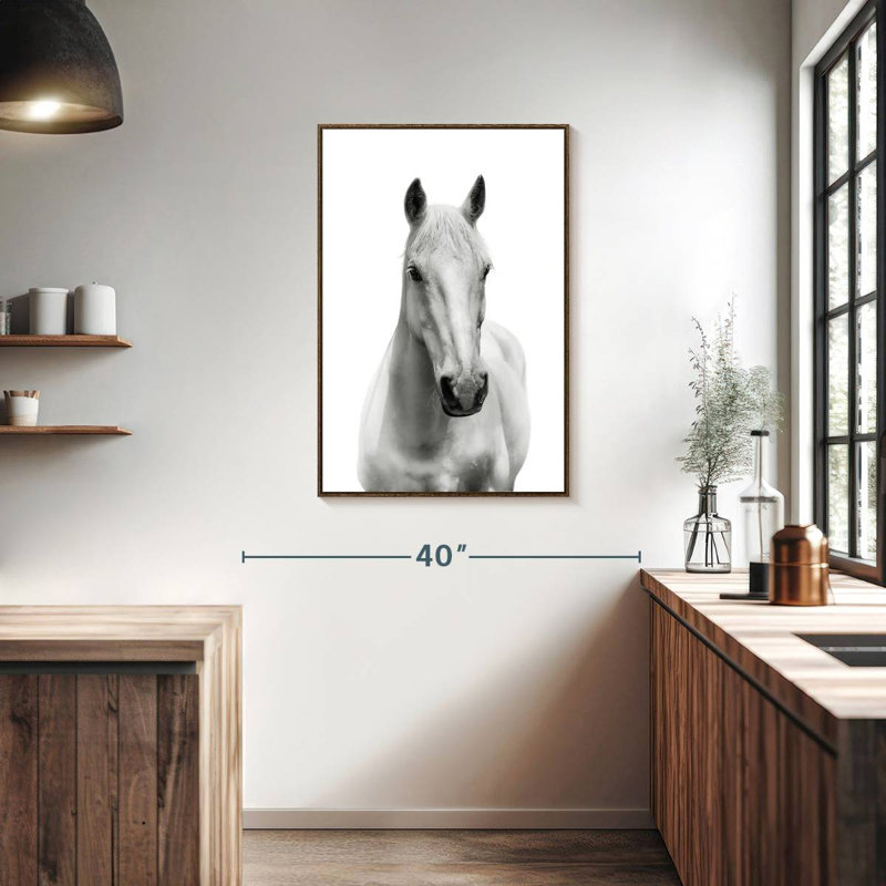 Mince cheval blanc, 25" x 37", Floating Frame Walnut
