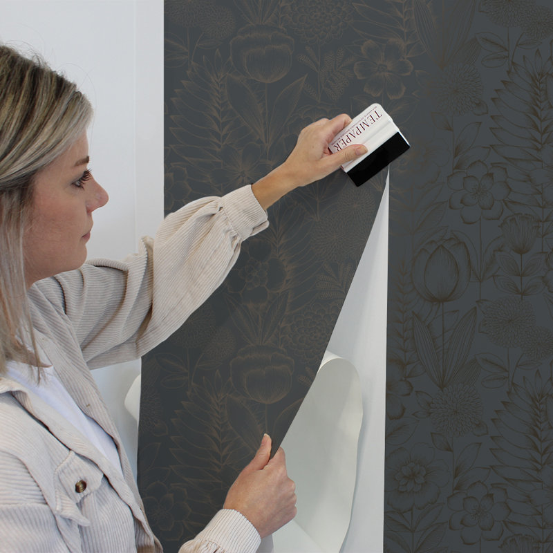 16.5' L x 20.5" W Peel and Stick Wallpaper Roll, Gray