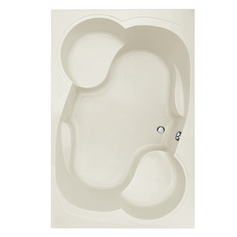 Makyla 75" Air Bathtub, Almond, Polished Chrome